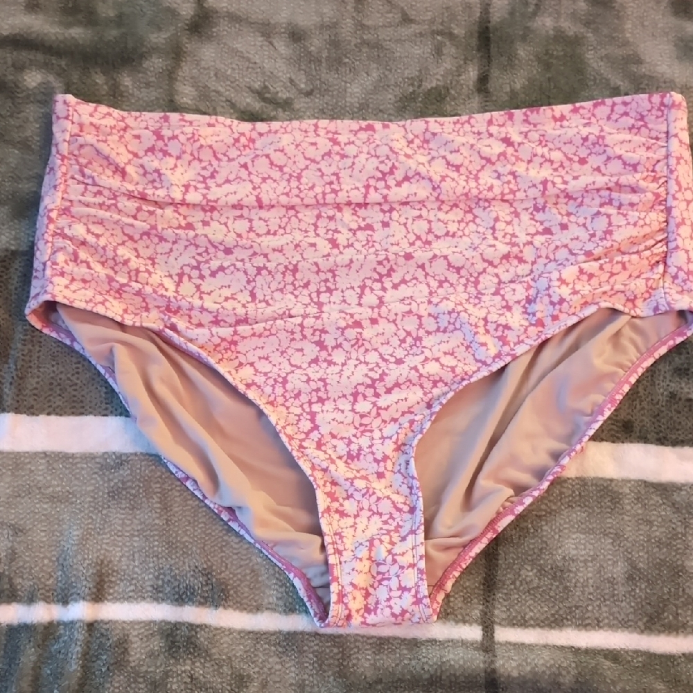 Kona Sol Pink and Tan Bikini Bottoms